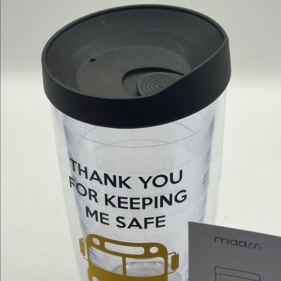 Maars Clear  bus driver appreciation Tumbler with Black Lid and Gold Print - Picture 4 of 4
